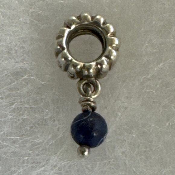 Authentic Ret. Pandora December Birthstone Dangle Charm #790166L - SS & Lapis - Picture 1 of 2